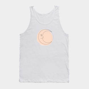 Boho Moon artwork fine line drawing Tank Top